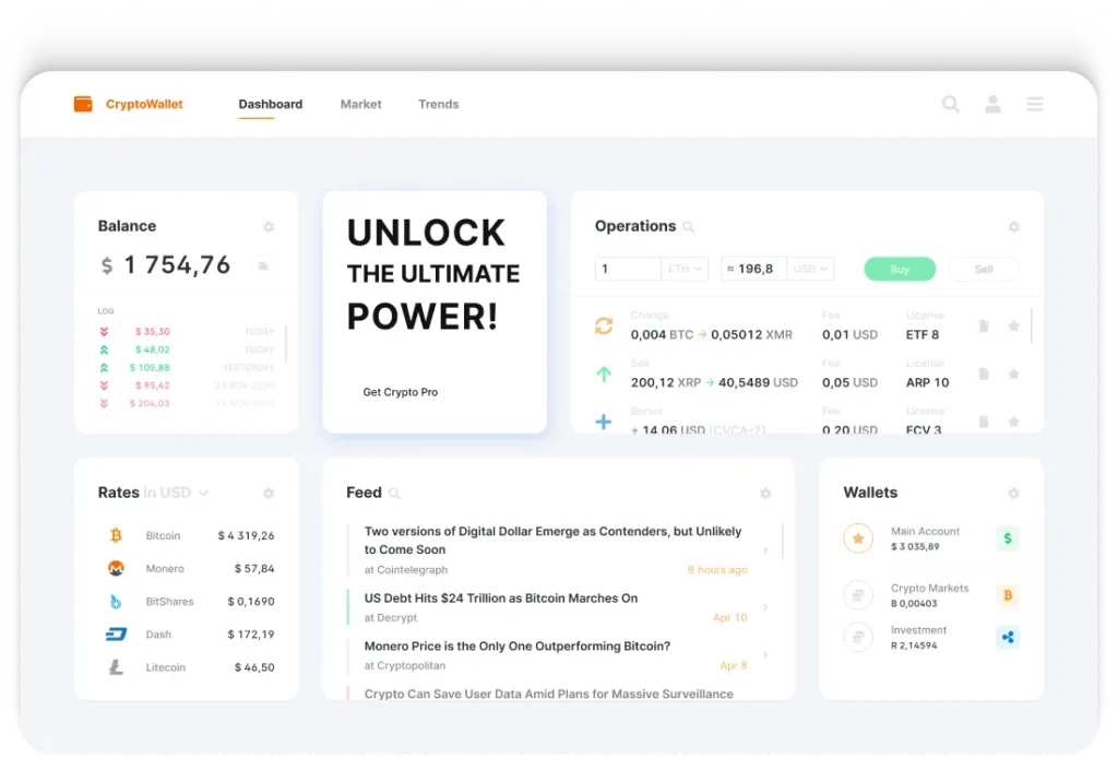 wallet dashboard