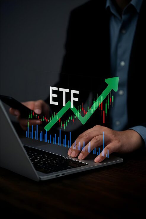 etf investment growth with rising chart financial trading with etf progress graph 919271 9249